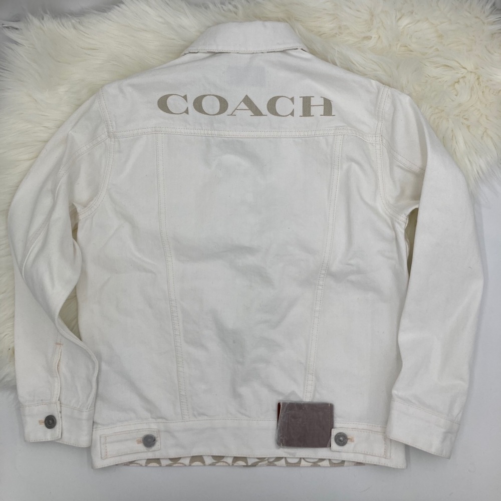 NWT COACH Jacket Signature Relaxed Denim White